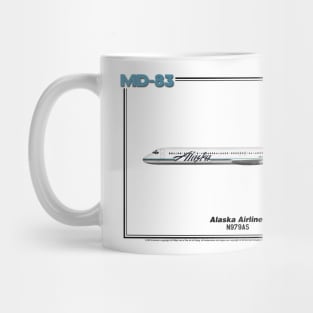 McDonnell Douglas MD-83 - Alaska Airlines (Art Print) Mug